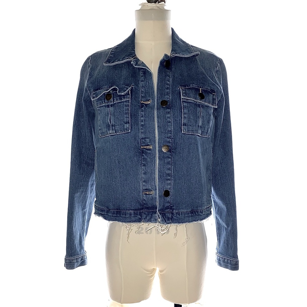 LOFT - petite distressed denim jacket